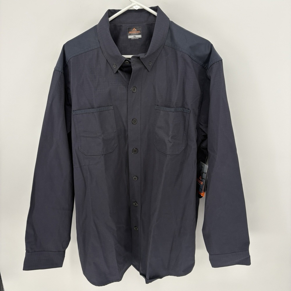 New‎ Ridgecut Toughwear Long Sleeve Rugged Work Shirt Ripstop Elbow Patches XL